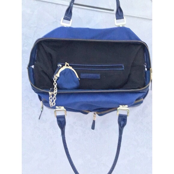 Ann Taylor Satchel, Blue,2 Pockets Zip Outside,3 Inside,plus Coin Purse - Picture 3 of 5